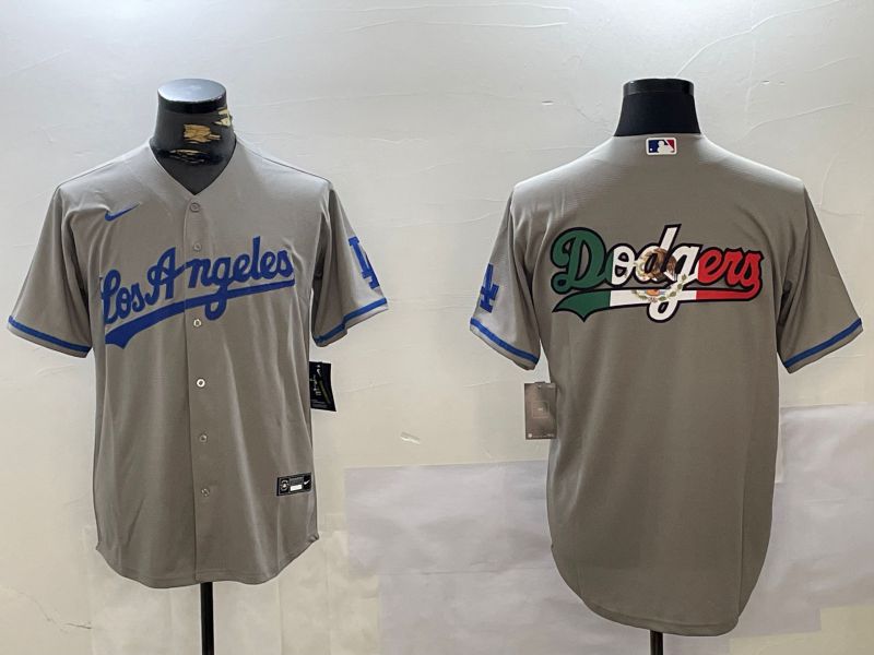 Men Los Angeles Dodgers Blank Grey Game 2024 Nike MLB Jersey style 10162